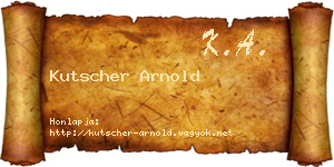 Kutscher Arnold névjegykártya